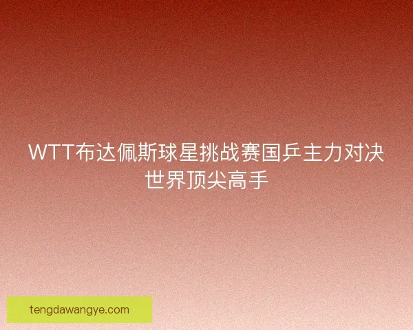 WTT布达佩斯球星挑战赛国乒主力对决世界顶尖高手